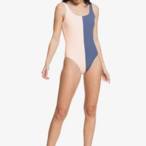 NWT Quiksilver Blue Indigo colorblocked backless one-piece suit M fully lined